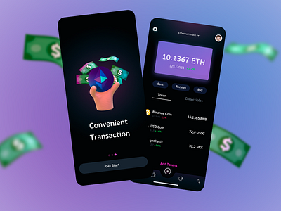 Cryptocurrency App concept
