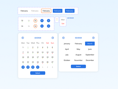 Calendar UI by Dariia K. on Dribbble