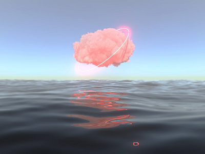 Cloud in ocean day 3d artwork