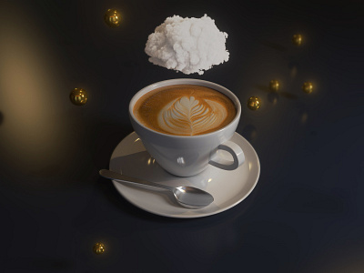 3D Cloud Compositing - Coffe Artwork