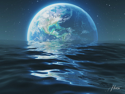Ocean 3D Artwork - earth view