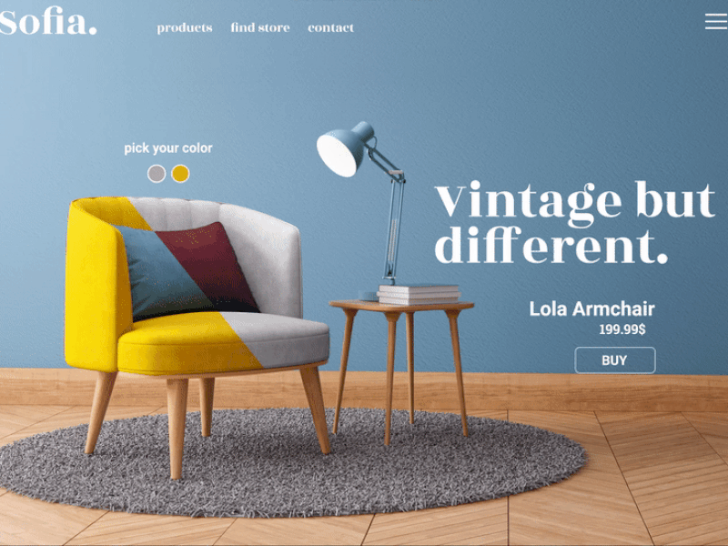 E-commerce Home Page UI animation buy ecommerce furniture furniture store furniture website minimal sofas ui ui ux ux web webdesign website
