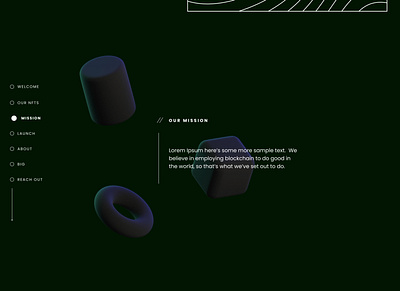 Project Mission Statement (NFTs) design graphic design landing page minimalist nfts ui web web design