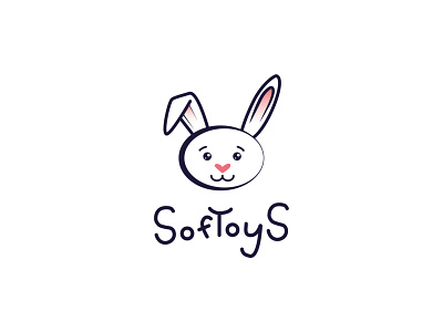 SofToyS bunny for children illustrator logo shop soft toys softoys toys toyshop vector логотип магазин игрушек