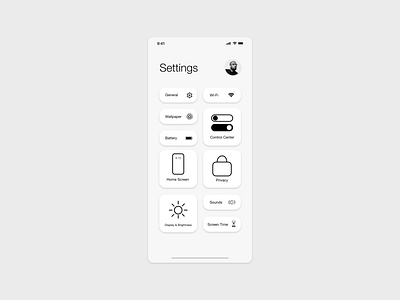 DailyUI Day7 User Settings minimal minimalistic settings ui ui ui design