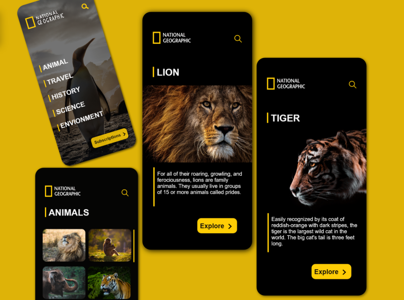 National Geographic App by Abhijith Ajith on Dribbble