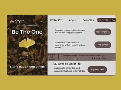 Writer - Resume Builder App be the one resume uidesign uxdesign webapp writer