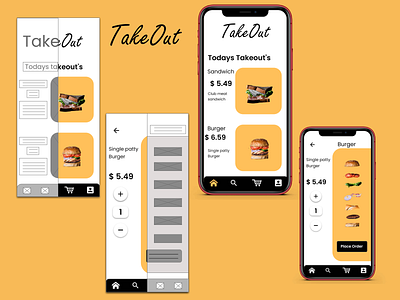 TakeOut - Food delivery App app design apple attempt ios iphone mobileapp ui ui design uidesign uiux uxdesign