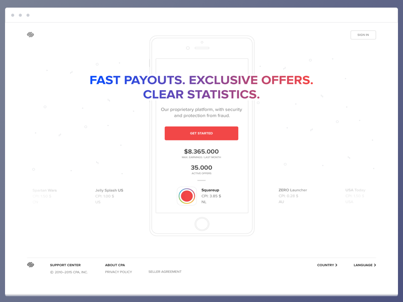 CPA Landing Page by Igor Pugachevsky on Dribbble