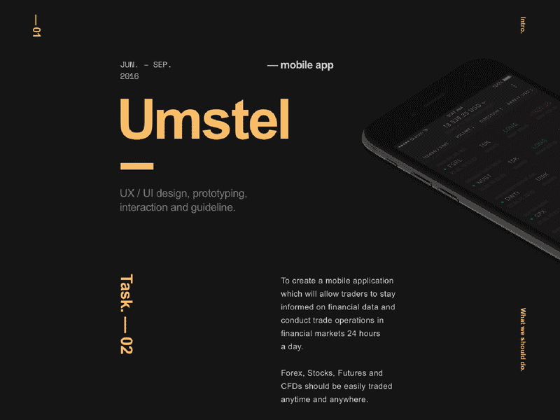 Umstel Platform Behance Case Study app cfd design finance fintech flat forex interaction ios minimal prototyping stocks trading typography ui ux web website