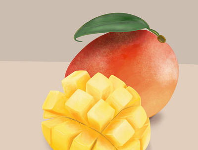 Mango Study artwork digital digital illustration illustration original art realistic still life