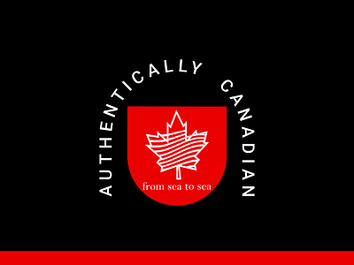 Authentically Canadian -Black background. branding design graphic design illustration logo logos typography ui ux vector