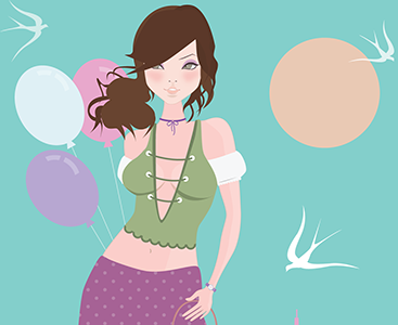 Spring Girl illustration vector