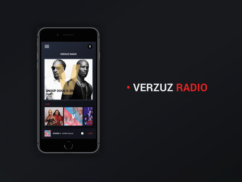 Verzuz Radio App app concept ios music radio ui verzuz