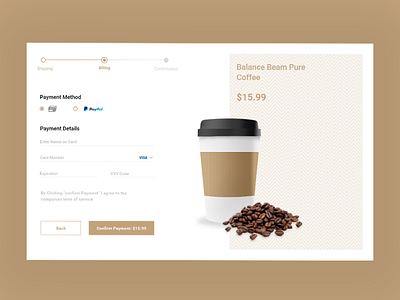 Coffee Website Checkout Page design ui web design
