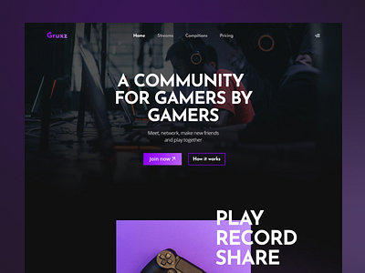 Gaming Community Website UI 🎮 agency design ui ui design web design website ui wes