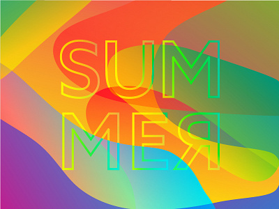 Summer is here colorful flat flat design gradients illustration illustrator summer typography