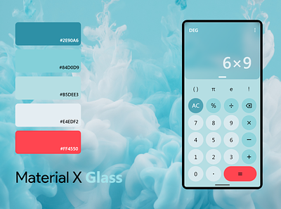 Calculator - Material X Glass app calculator design glass glassmorphism material material you ux