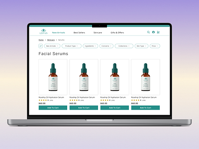 E-Commerce Website Skincare Brand Concept