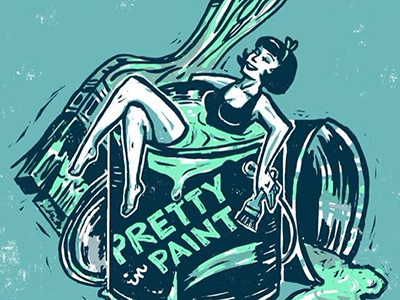 Pretty In Paint illustration pinup