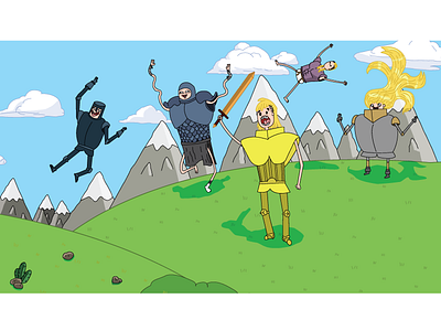 Why Does Language Change - Detail #4 adventure time armor baby cave death drawing mountains underware vector warrior warriors