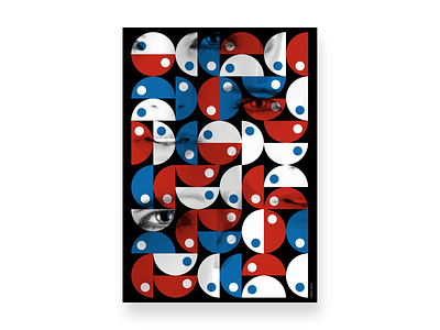 Grid Color Blue Red geometric graphic design poster shapes