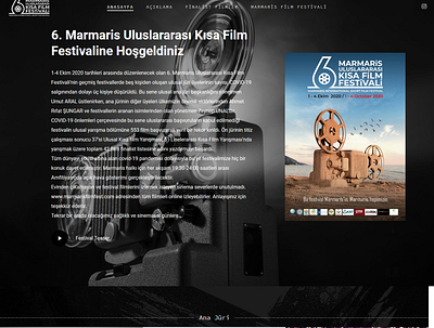 Marmaris Online Film Festivali arayüz tasarımı design tasarım ui interface ux web tasarım