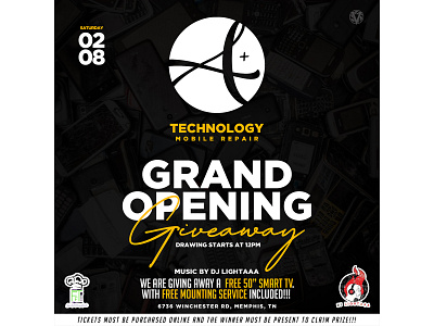 A+ Technology Grand Opening Giveaway art branding clean design flyer graphic design icon illustration logo typography