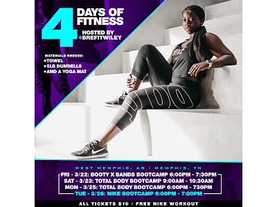 Bre Wiley 4 Days of Fitness Flyer art branding design flyer graphic design