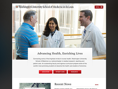 School of Medicine WIP long page responsive school ui ux wash u web design website