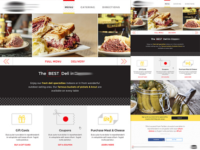 WIP - Deli site deli long page responsive ui ux web design website wip