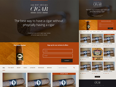 Cigar - WIP cigar long page responsive reviews saint louis st. louis ui ux web design website wip