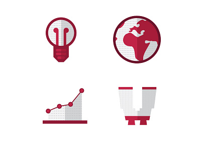 Logistics Icons binoculars flat globe graph icons idea light world