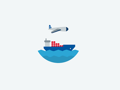 By Air or by Sea air air freight airplane boat flat icons ocean freight plane sea