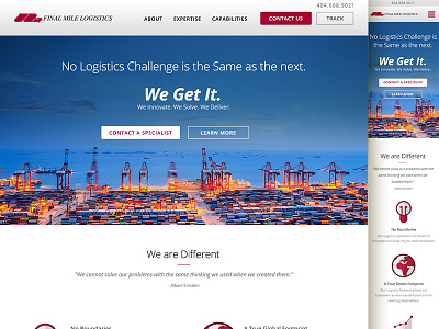 Final Mile Logistics desktop flat icons mobile responsive ui uiux web design