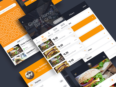 WIP - Food app app filters food ios login menu product search ui uiux ux