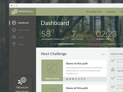 Mindtrackers - Desktop behavioral design dashboard mind trackers product design ui uiux ux