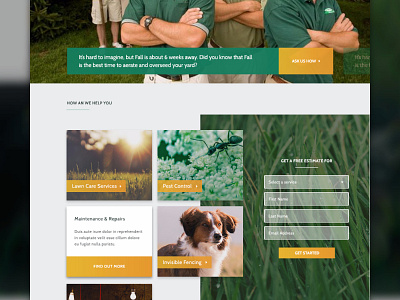 Services Section lawn made with invision responsive services ui ux