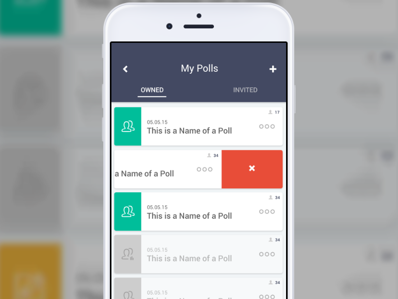 My Polls made with invision polls product design ui ux