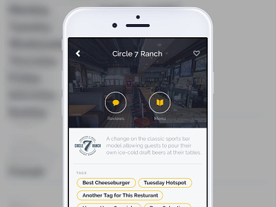 Restaurant Profile 7 app circle 7 ios made with invision mobile mobile app restaurant restaurant profile ui ux