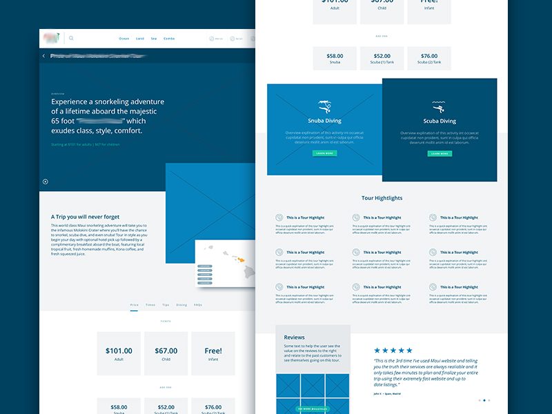 Tour Page - wireframe by Zach Smyth on Dribbble