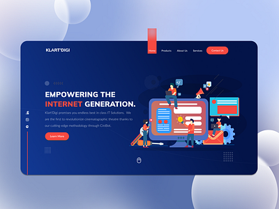 IT solutions Landing Page UI animation branding characters dark dark theme glass morphism graphic design illustration minimal ui user experience user interface web design webpage