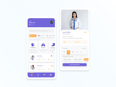 Doctor Appointment App UI app app design design graphic design minimal ui user interface ux visual design
