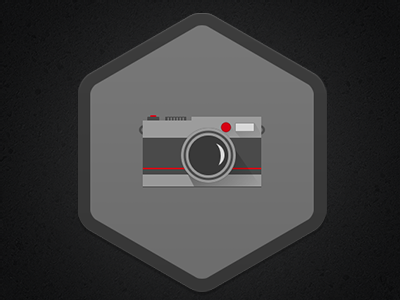 Snapshot Badge badge black camera icon illustration leica long shadow red snap shot