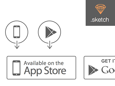 Store Icons (Apple App Store and Google Play) app app store app store icon apple google google play google play store sketch sketch app store icon sketch google play icon store store icons