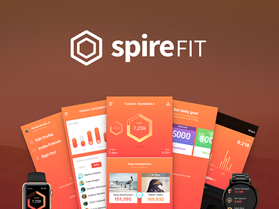 Say hello to, Spire FIT android app fitness hero shot ios app landing page mobile app mobile design product shot splash page step tracking steps tracking