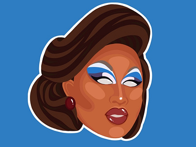 What'd My Name? blue design digital painting digitalart drag drag queen earings graphic illustration minimal procreate vector