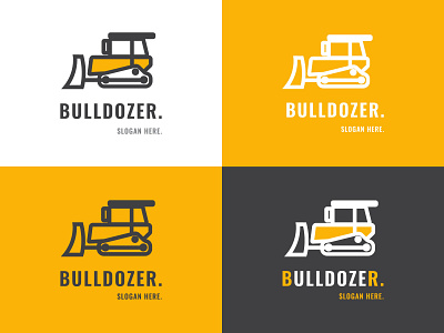 Vector Bulldozer Logo forklift illustration