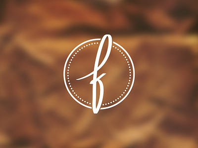 f brand circle custom lettering logo mark