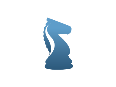Knight blue brand chess logo